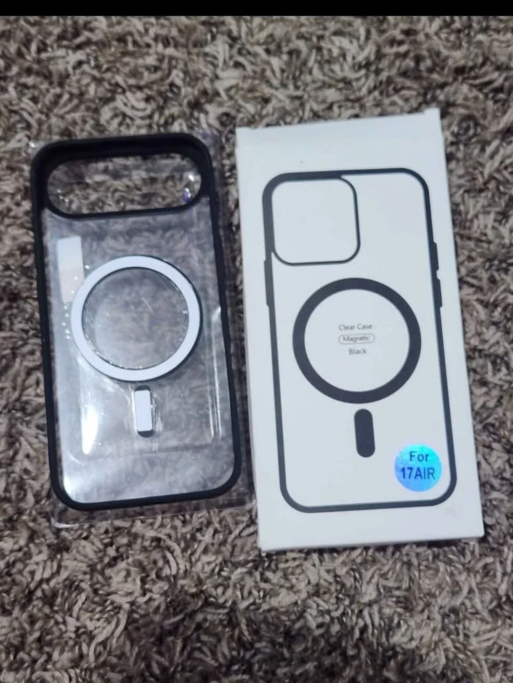 Magnetic Clear Black Phone Case for I Phone 17AIR